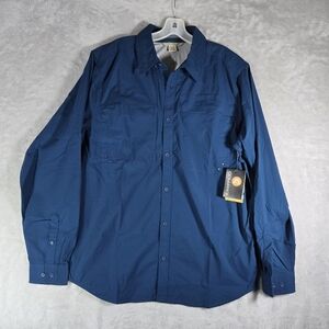 Exofficio Tellico Long Sleeve Button Down Shirt Men Size XL Extra Large Blue NWT